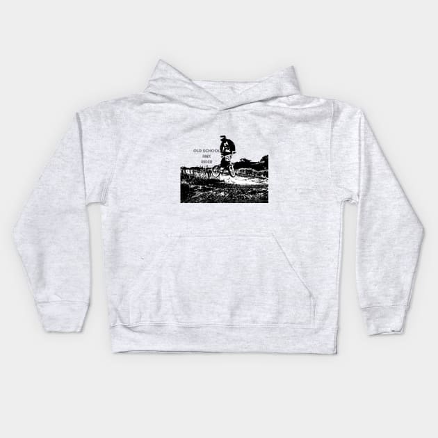 old school bmx rider racer Kids Hoodie by rickylabellevie